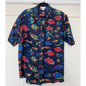 Tropical Silk Fish Shirt - Size M